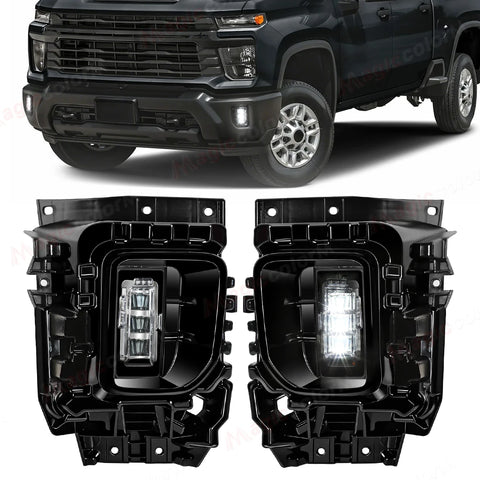 LED Fog Lights for Chevy Silverado 2500HD 3500HD 24-25 Car Interior Accessory MAGIC COLORM