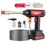 Cordless High Pressure Car Wash Gun 60Bar for All Vehicles 2020-2023