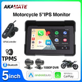 5Inch Waterproof Motorcycle Monitor with CarPlay & DVR Android Head Unit AKAMATE