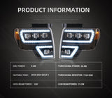 LED Projector Headlights Black for Ford F150 2009-2014 LED Headlight Vland