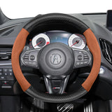 Suede Carbon Fiber Steering Wheel Cover for Acura MDX TL