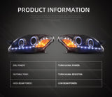 Black Projector Headlights with DRL for Vios Yaris 05-13 Car Interior Accessory Vland