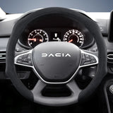 Premium Suede Snap-On Steering Wheel Cover for Dacia