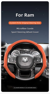 Premium Suede Snap-On Cover for Ram Steering Car Interior Accessory Hocasen