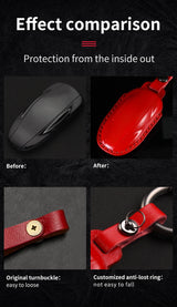 Leather Key Protector Cover for Tesla Model 3 Car Interior Accessory GMUNI