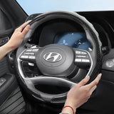 Hyundai Carbon Fiber Texture Wave Wheel Covers Car Interior Accessory Hocasen