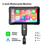 5Inch Motorcycle Monitor CarPlay Dashcam TPMS Universal