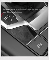 For Audi A5 F5 A4 S4 S5 B9 Sport 2016+ Handbrake Button Knob Trim Sticker Car Interior Accessories Made of Alcantara Car supp