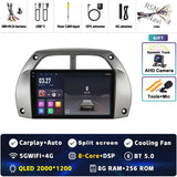 2K QLED Android Head Unit with CarPlay for Toyota RAV4 2000–2003