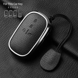Metal and Leather Car Key Case Cover For Honda Civic 11th 2022 for Honda 2022 2023 2024 Civic for Accord CR-V HR-V Pilot Car