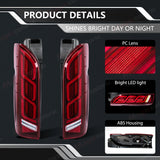 Smoked LED Tail Lights for Toyota Hiace 2005-2018 LED Ambient Light MAGIC COLORM