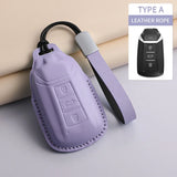 Leather Car Key Case Cover For DFSK DongFeng 580 F507 Aeolus AX7 GS PU Car Remote Key Bag Case Shell Protecter Keychain Holder