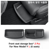Under Seat Storage Box Fits Tesla Model Y L 6 Seater 2026 Front Seat Organizer Tray Waterproof TPE Hidden Bin Accessories