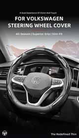 Carbon Fiber Wheel Cover Snap-On for VW Golf Tiguan Car Interior Accessory Hocasen