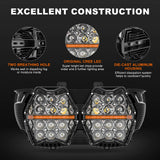 Motorcycle Led Headlight for Harley Touring Road Glide FLTR 2015-2023 High/low Beam Amber DRL 12v Led Light Headlamp Accessor