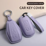 Car Key Case Cover for Geely New Coolray 2023-2025 X6 Emgrand Global Hawk GX7 PU Leather Car Keychain Car Interior Accessory