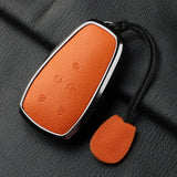 Aluminum Alloy Goatskin Car Key Case Cover For Changan Eado Unit CS35plus CS55plus CS75plus Car Key Protection Shell Accessories