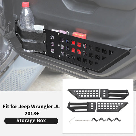 Netted Front Door Storage Box for Jeep Wrangler JL Car Interior Accessory HEBE