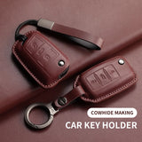 Leather Car Key Case Cover For Volkswagen Golf 7 MK7 Jetta Lavida Keychain Cover Car Key Cover OEM