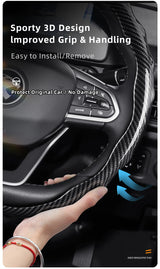 Steering Wheel Cover Snap-On Wave for Proton Car Interior Accessory Hocasen