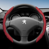 Breathable Anti-Slip Leather Steering Wheel Cover for Peugeot