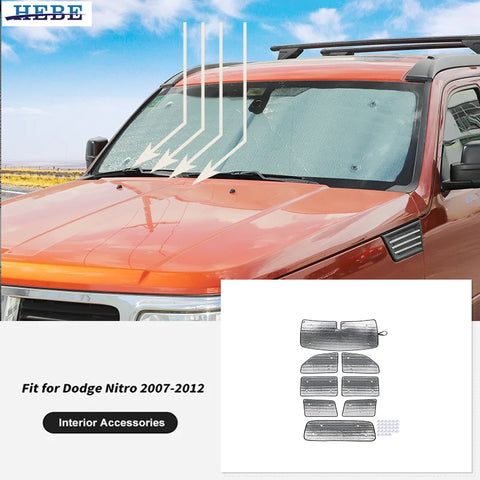 Aluminum Sunshade Set for Dodge Nitro 2007 Car Interior Accessory HEBE