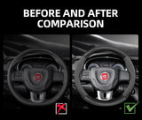 Suede Carbon Fiber Wheel Cover for Fiat Car Interior Accessory Hocasen