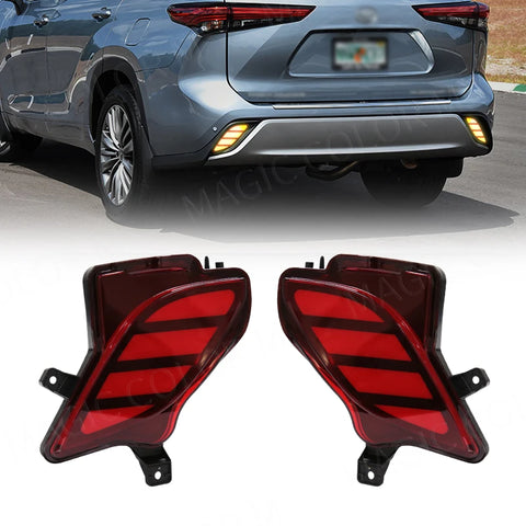 LED Rear Bumper Light Turn Signal for Toyota Highlander 2020 2021 LED Ambient Light MAGIC COLORM