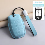 Leather Car Remote Key Case Cover Shell for KIA Models