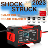 Car Battery Charger 12V 6A Touch Screen Pulse Repair LCD Fast Power Charging Wet Dry Lead Acid Digital LCD Car Battery Charge