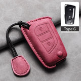 Sheep Suede Car Key Case Cover Shell for Various Toyota Models