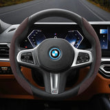 Segmented Suede Steering Wheel Cover for BMW