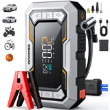 Car Tire Air Compressor, Battery Jump Starter Kit, 1500A Heavy-Duty Portable Emergency Car Jump Starter Jump Starter, Air Com
