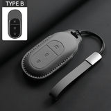 Leather Car Key Case Cover LEAPMOTOR B10 C01 C11 Original Color Remote Key Bag Shell Keychain Accessories