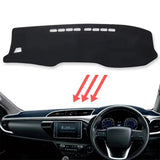 Anti-Glare Dashboard Mat for Toyota Hilux AN120 AN130 2015-2024 Dashboard Mat CATUSIKI BLACK RHD