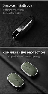 Aluminum Alloy Goatskin Car Key Case Cover for Honda Civic 11th 2022