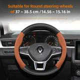 Suede Matte Carbon Steering Wheel Cover for Renault