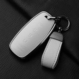 4 Button Aluminum Alloy Goatskin Car Key Case Cover for Nissan