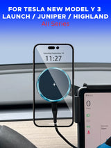 Blue Light Ring Magnetic Wireless Charger Compatible with MagSafe Phone Holder Screen Mount For Tesla Model Y wireless charge