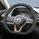 Suede Carbon Fiber Steering Cover for Nissan Car Interior Accessory Hocasen