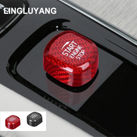 Carbon Fiber Engine Start Button Cover for Volvo Car Interior Accessory LINGLUYANG