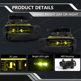 Yellow Fog Lights DRL for Dodge Ram 1500 Car Interior Accessory MAGIC COLORM