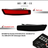 LED Rear Bumper Reflector Red Light for Volkswagen Beetle 2006-2010 Car Interior Accessory iJDM