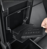 Hidden Armrest Box for Tesla New Model Y Juniper 2025 2026 Model 3 Highland, Magnetic Privacy Storage Case ABS Armrest Box St