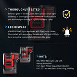 LED Tail Lights with Sequential Signal for Ford F150 Car Interior Accessory VLAND