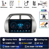 2K QLED Android Head Unit with CarPlay for Toyota RAV4 2000–2003
