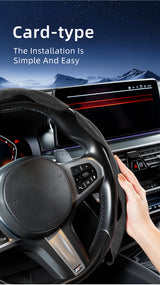 Suede Steering Wheel Cover Sports Design for Fiat 500