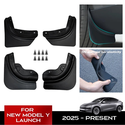TPE Mud Flaps for Tesla New Model Y 2025 Launch Juniper No Drilling Mud Flaps TEKSY