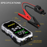 Car Jump Starter With Air Compressor, 6000A Powerful Car Battery Starting Device, LCD Screen, 21800mAh Jump Starter BSMOOM