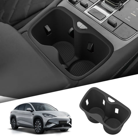 For BYD Sealion 7 2025+ Water Cup Holder Insert Cup Box Shock-Absorbing Tray TPE Tidying Auto Interior Accessories Drinks hol